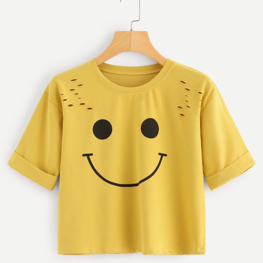 Smiley face crop top